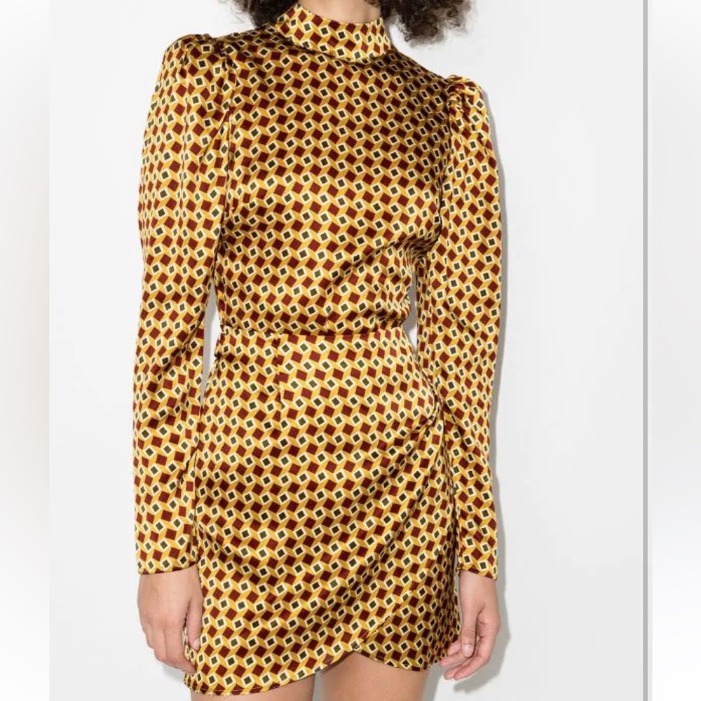 Reformation Josefine Silk Mini Wrap Dress